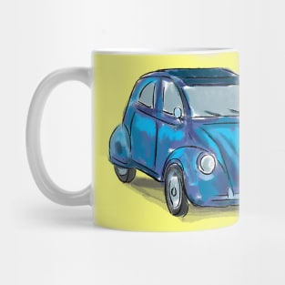 Classic Citroën Deux Chevaux 2CV Loose Sketch - Blue Mug